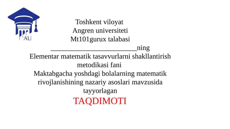 Matematik rivojlanishi asoslari 1
