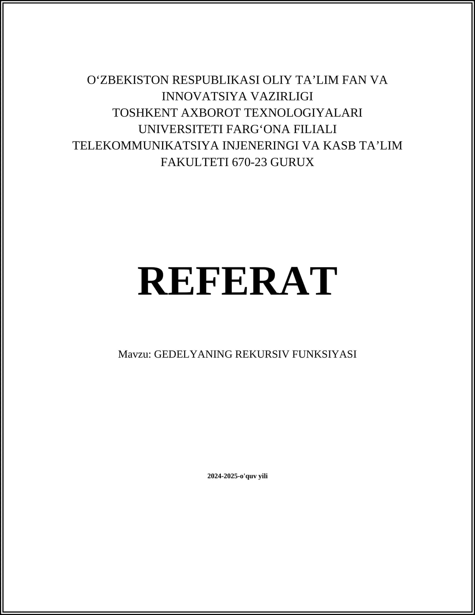 GEDELYANING REKURSIV FUNKSIYASI 1