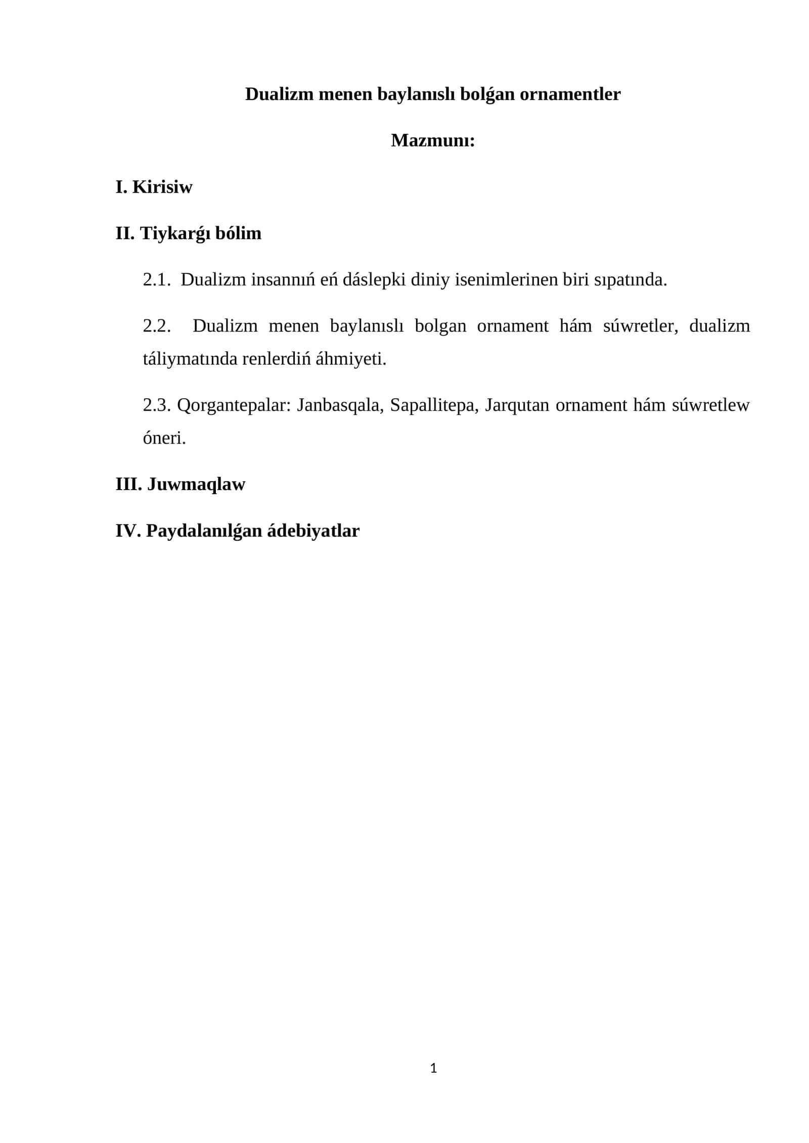 Dualizm menen baylanıslı bolǵan ornamentler 1