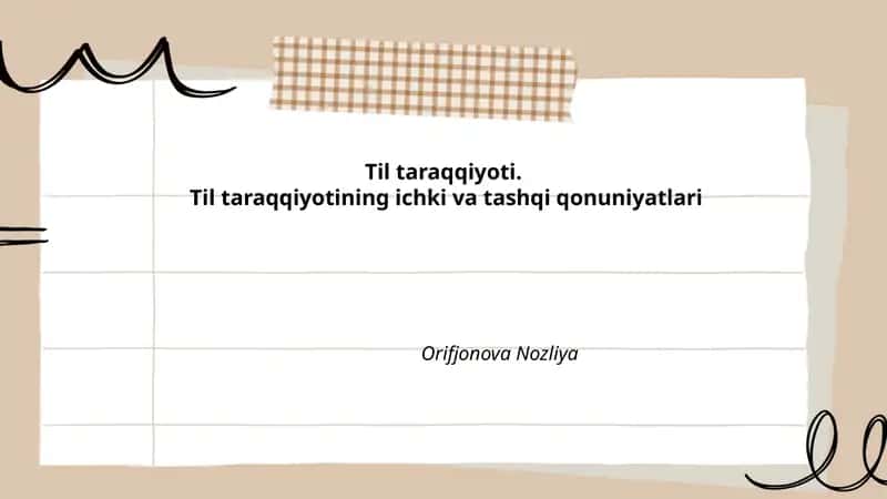 Til taraqqiyoti 1
