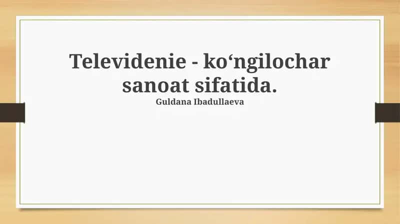 Televideniyening tarixi va rivojlanishi 1