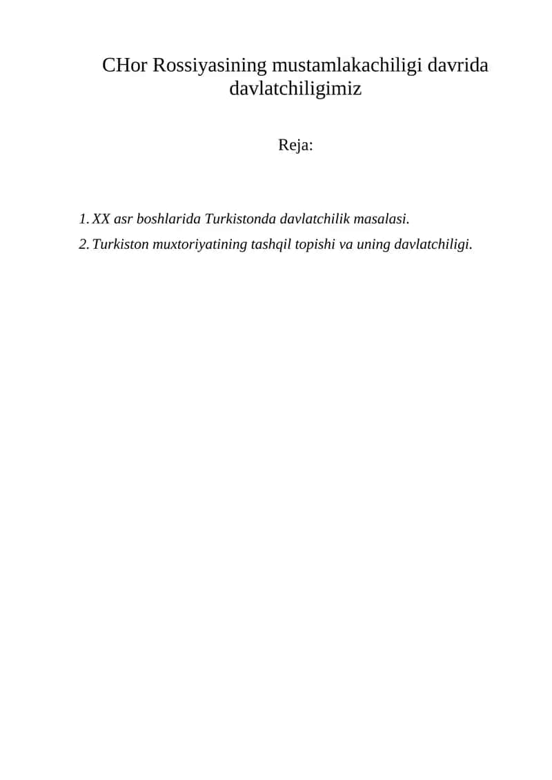 Turkistonda davlatchilik masalasi 1