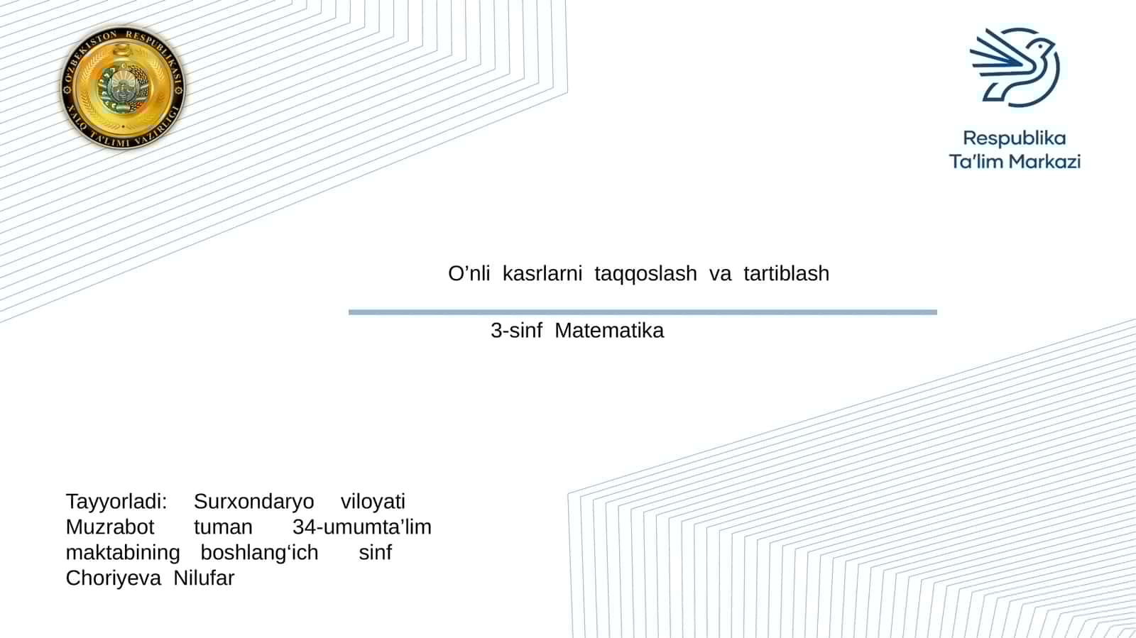 3-sinf Matematika 1