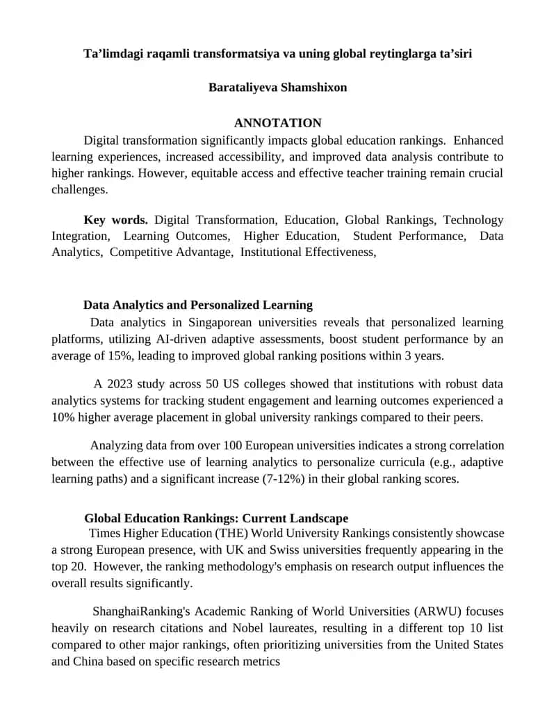 Ta’limdagi raqamli transformatsiya va uning global reytinglarga ta’siri 1