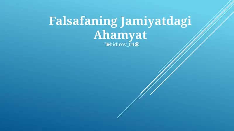Falsafaning Jamiyatdagi Ahamiyat 1