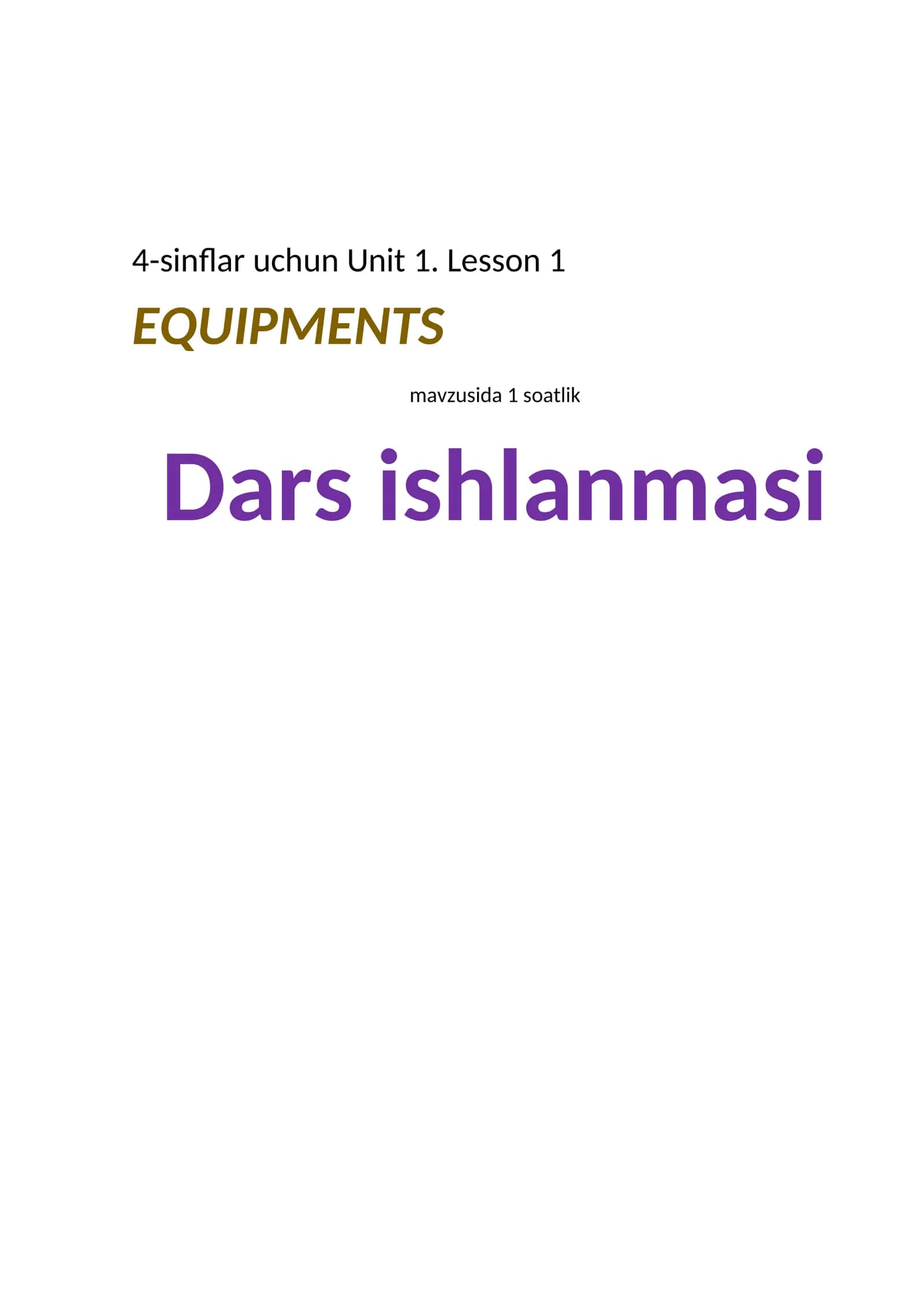 EQUIPMENTS 1