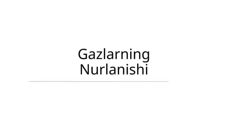 Gazlarning Nurlanishi 1