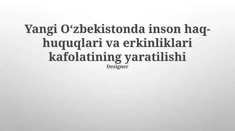 Konstitutsiyaviy Kafolatlar va Islohotlar 1