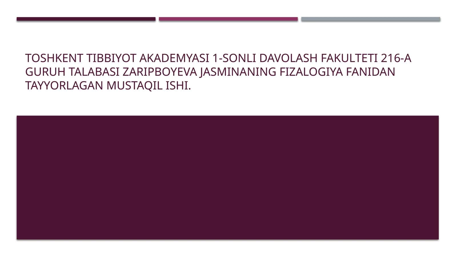 Oliyasab faoliyati fiziologiyasi 1