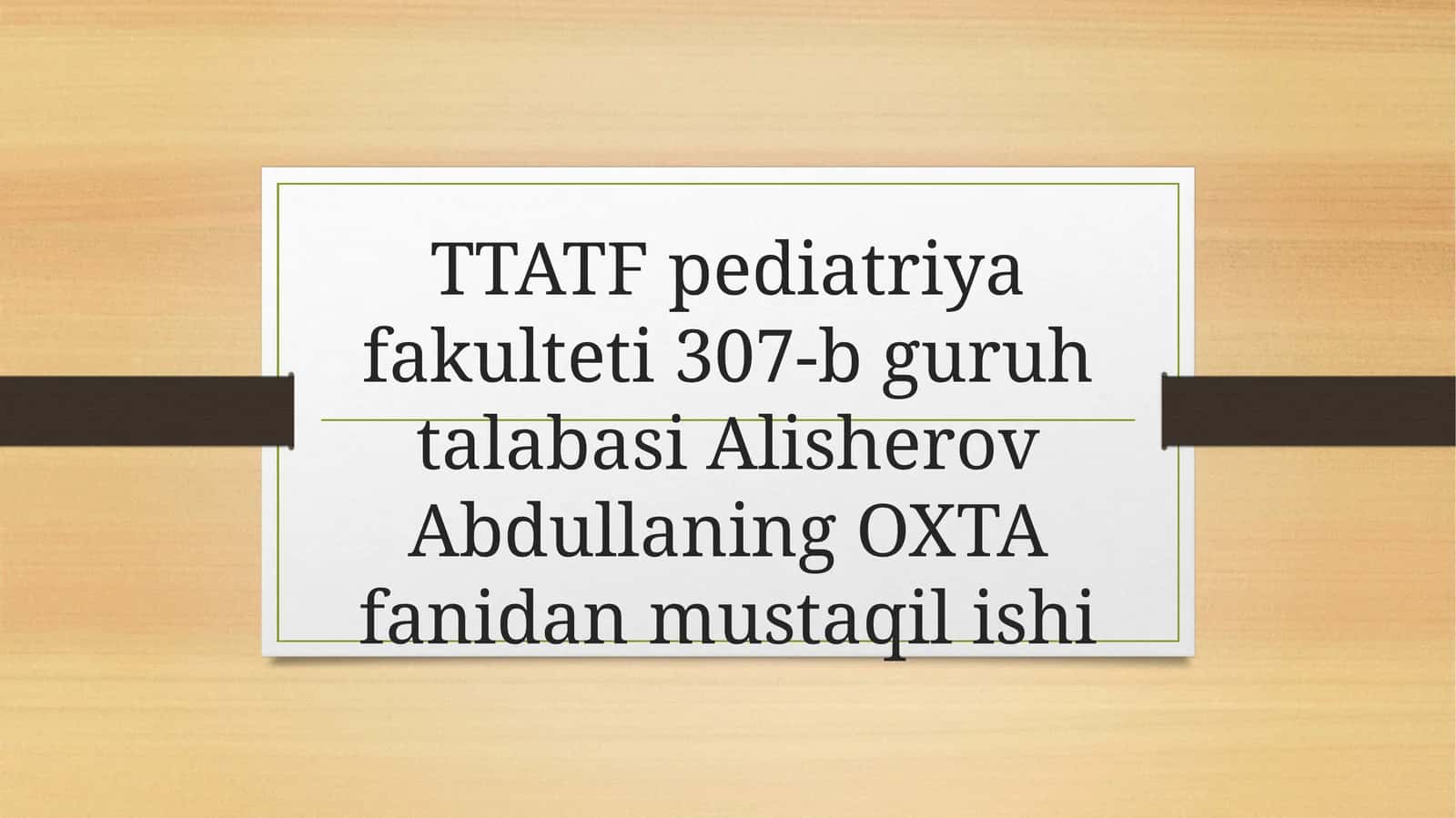 TTATF Pediatriya Fakulteti Talabalari Uchun O‘tkir Qorin Muammolari 1
