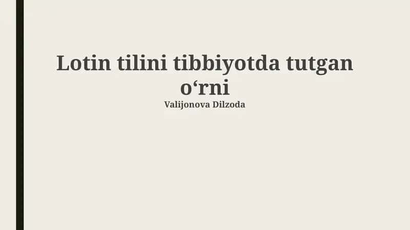 Anatomiya va fiziologiya sohasidagi lotincha atamalar 1