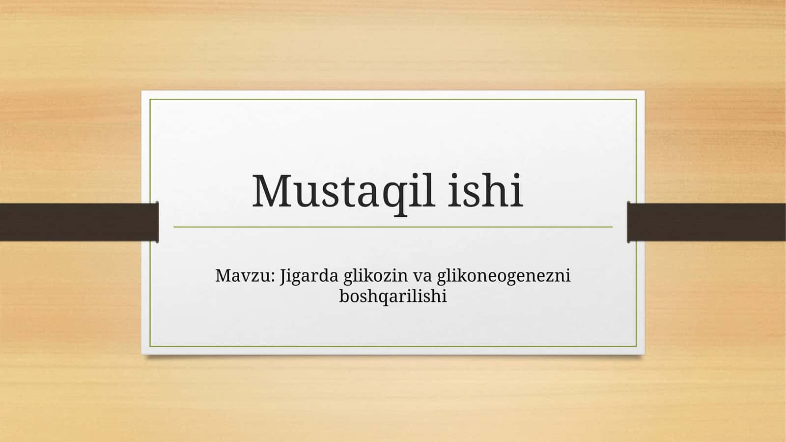 Jigarda glikozin va glikoneogenezni boshqarilishi 1