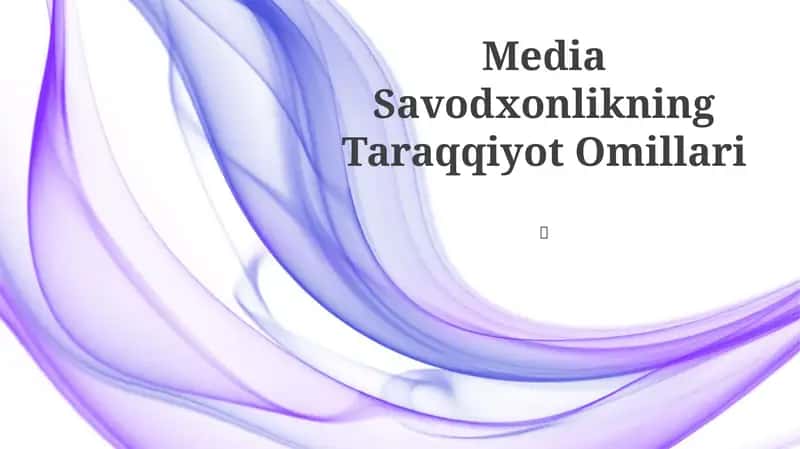 Media Savodxonlikning Taraqqiyot Omillari 1