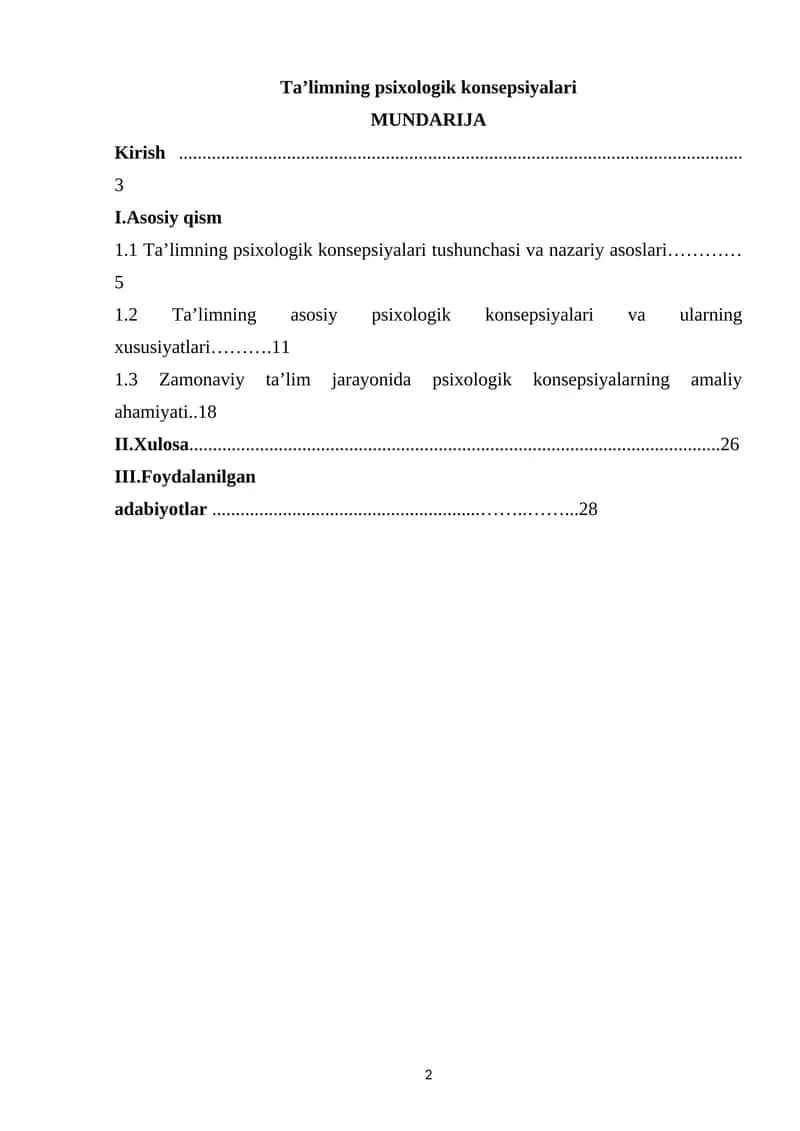 Ta’limning psixologik konsepsiyalari 1