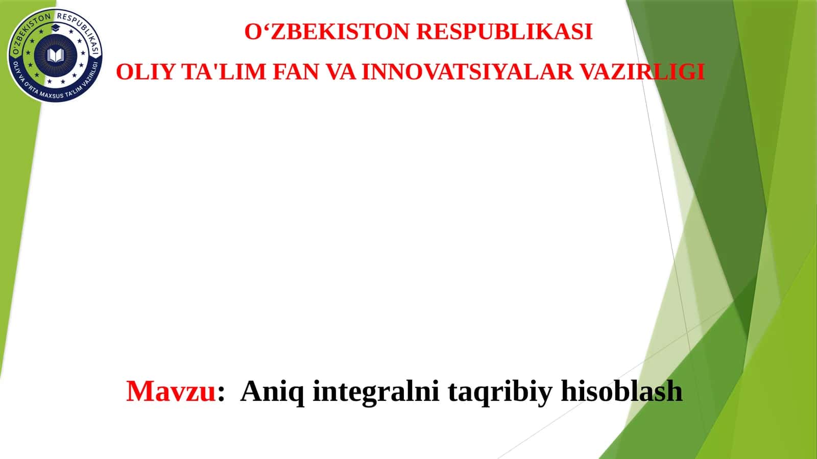 Aniqintegralni taqribiy hisoblash 1