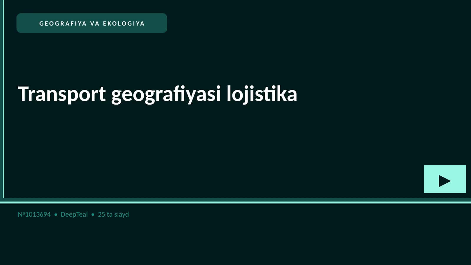 TRANSPORT GEOGRAFIYASI LOJISTIKA 1