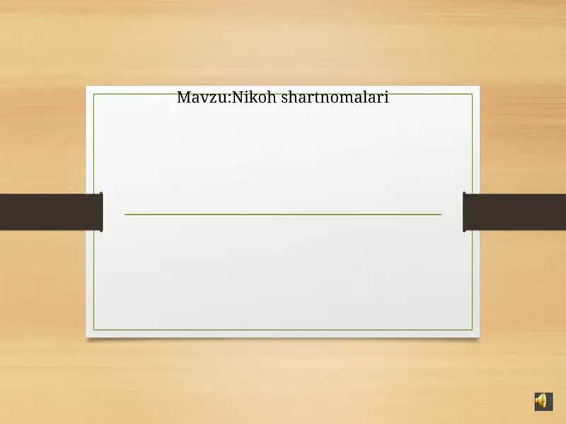Nikoh shartnomalari 1