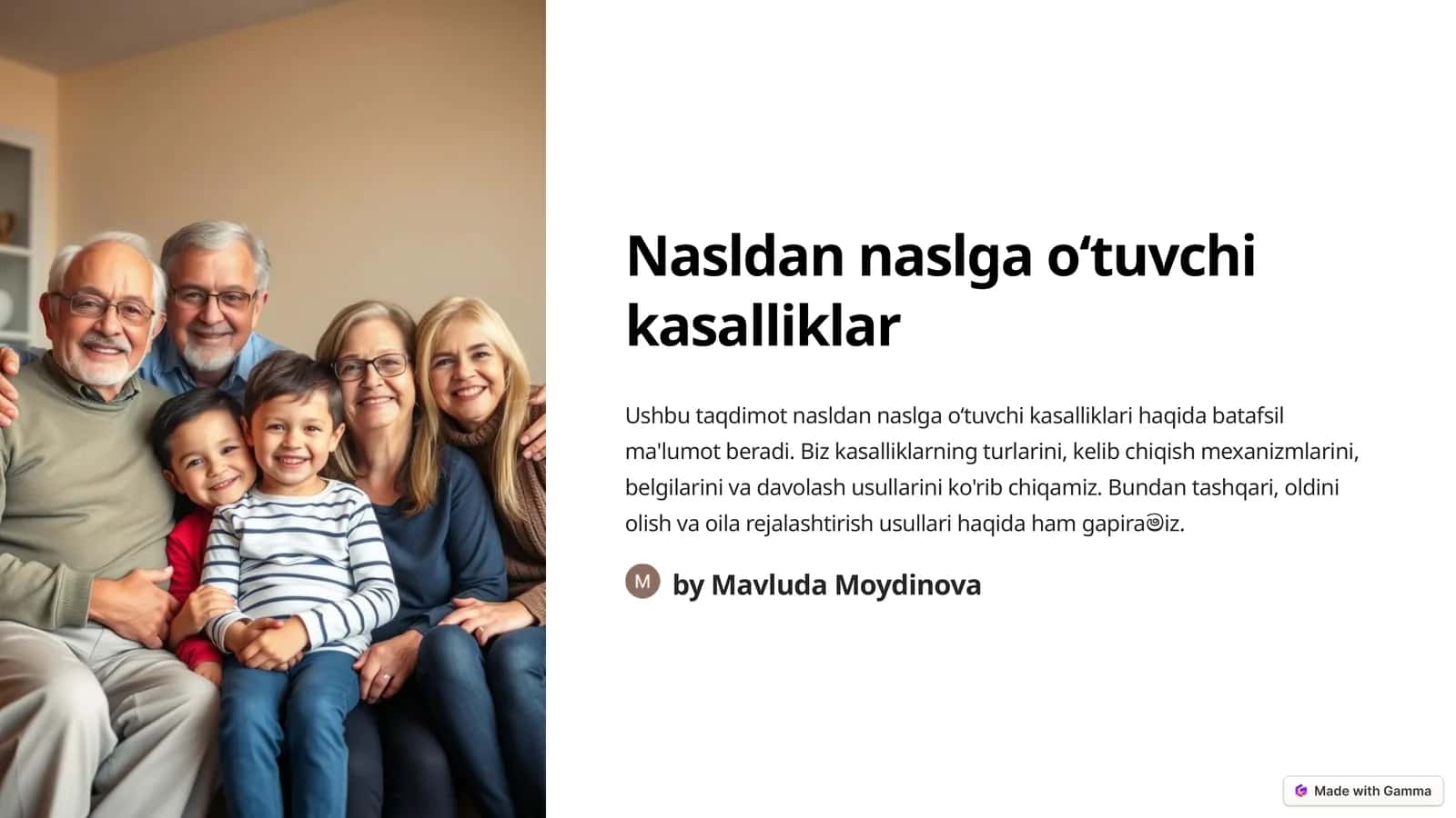 Nasldan naslga oʻtuvchi kasalliklar 1