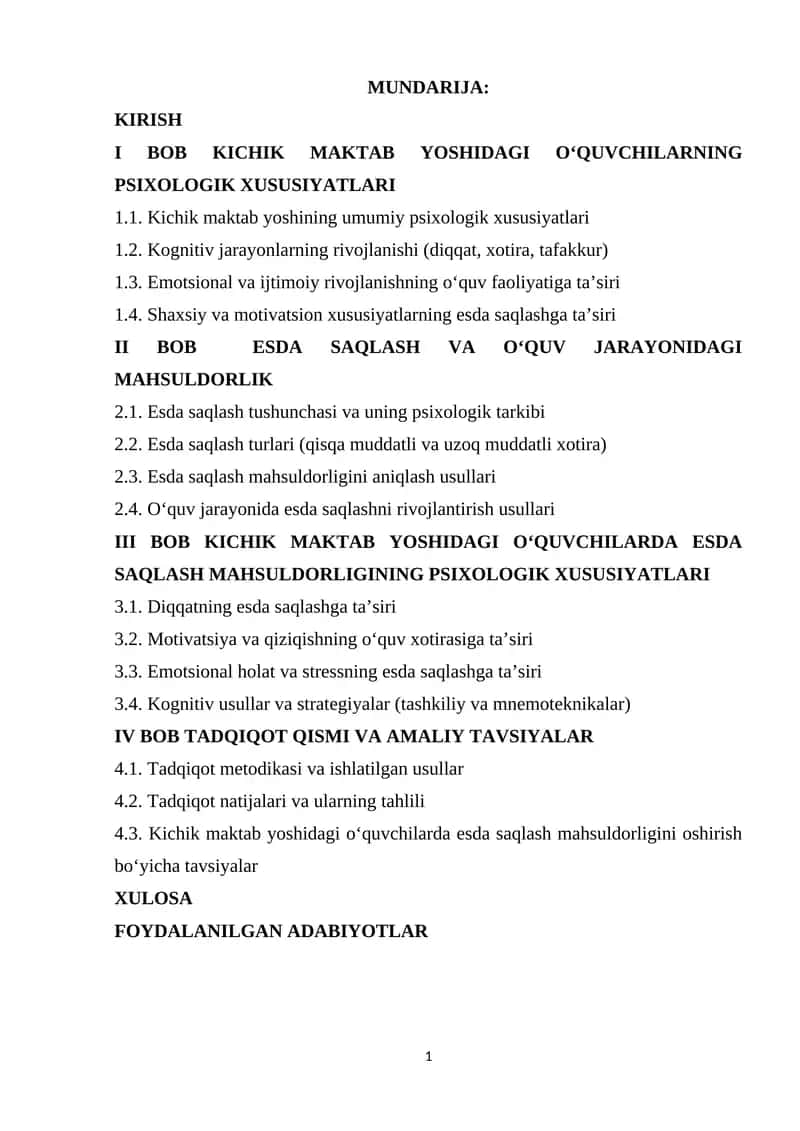 KICHIK MAKTAB YOSHIDAGI O‘QUVCHILARNING PSIXOLOGIK XUSUSIYATLARI 1