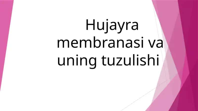 Hujayra membranasi va uning tuzilishi 1