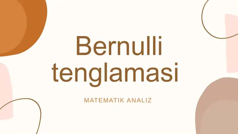 Bernulli tenglamasi 1