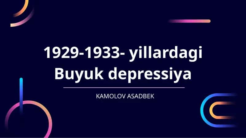 1929-1933- yillardagi Buyuk depressiya 1