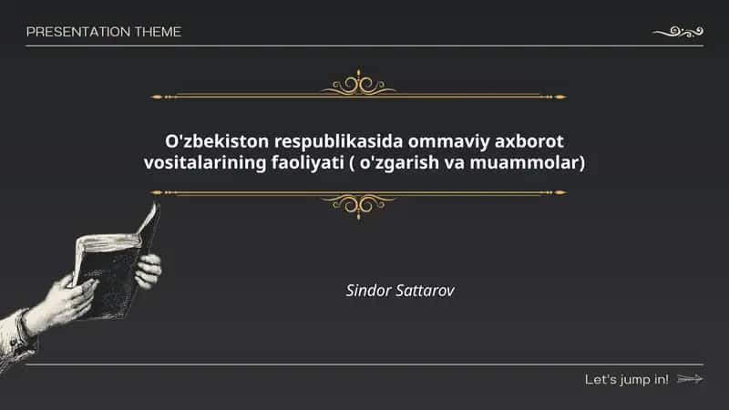 O'zbekiston respublikasida ommaviy axborot vositalarining faoliyati ( o'zgarish va muammolar) 1