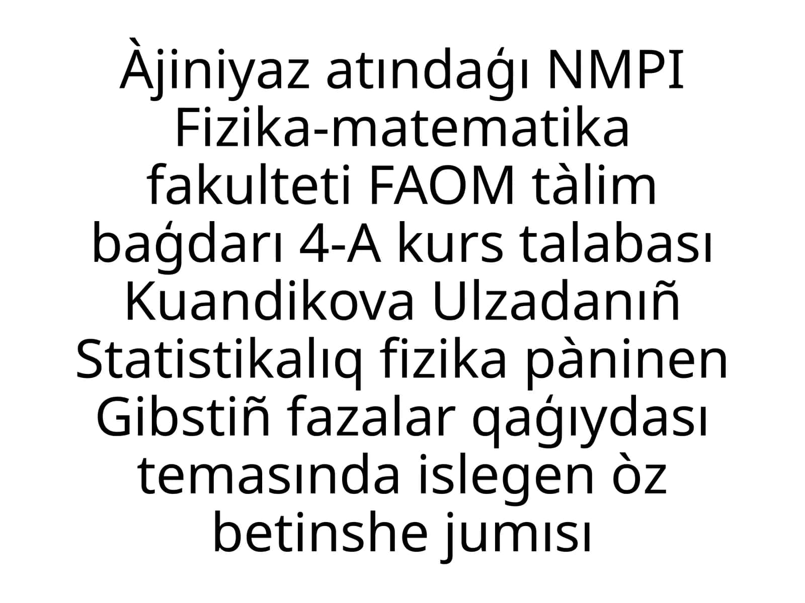 Fazalar qaģıydası 1