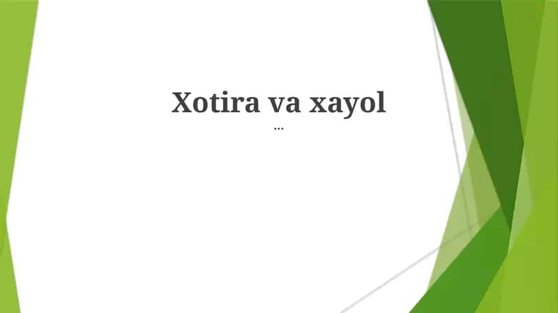 Xotira va xayol 1