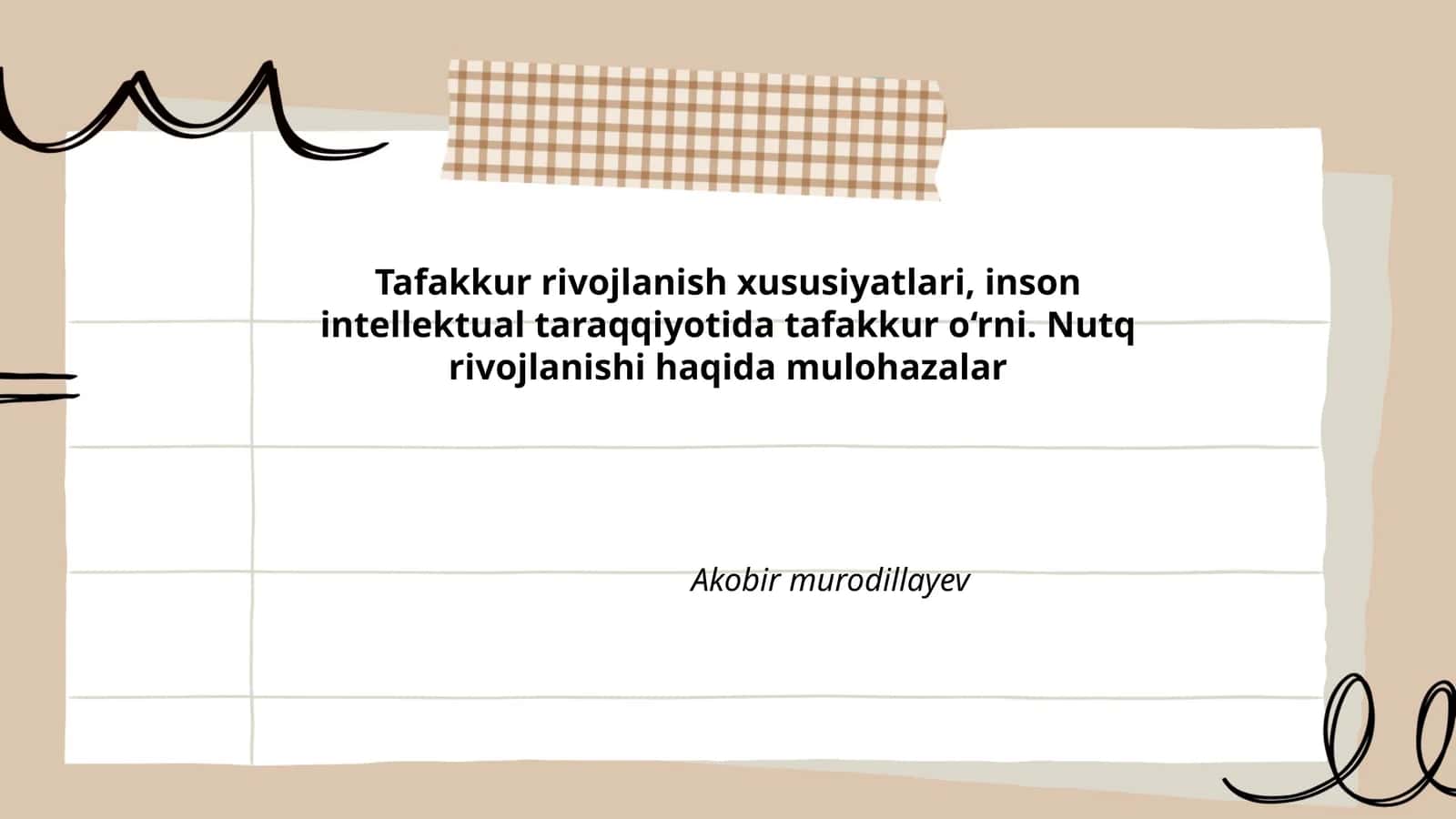 Tafakkur rivojlanish xususiyatlari 1