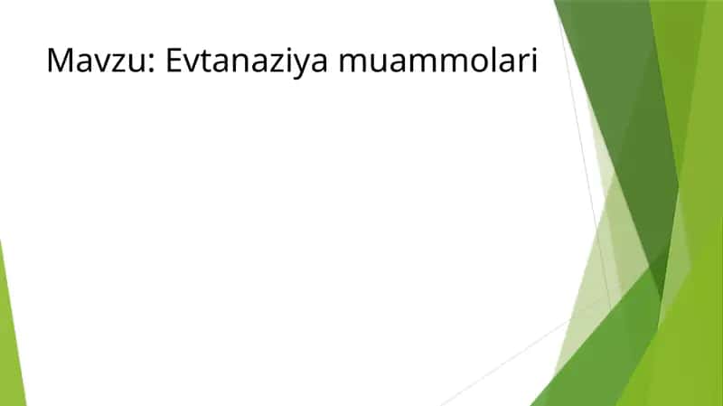Evtanaziya muammolari 1