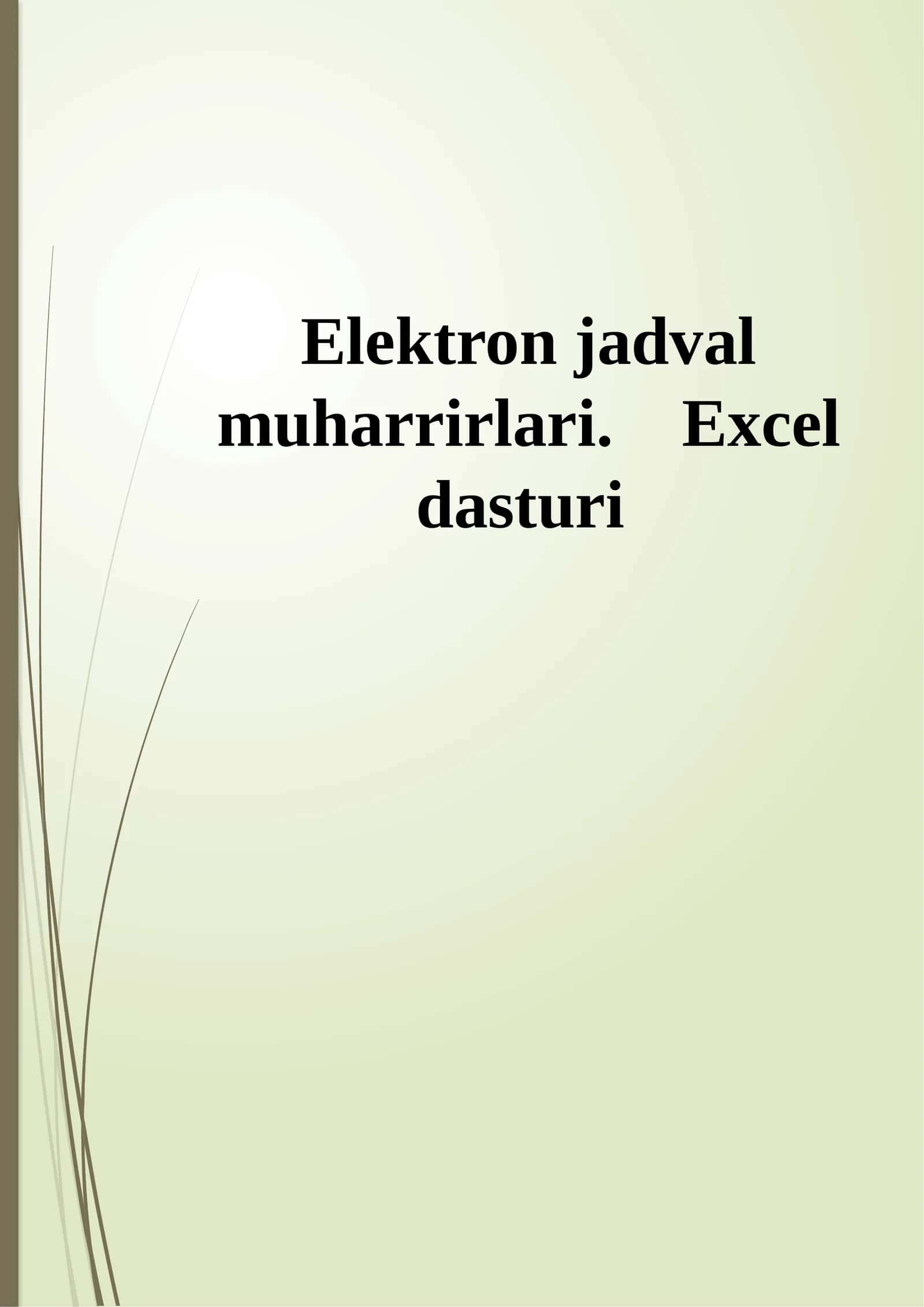 MS Excel 2010 darchasining tuzilishi 1