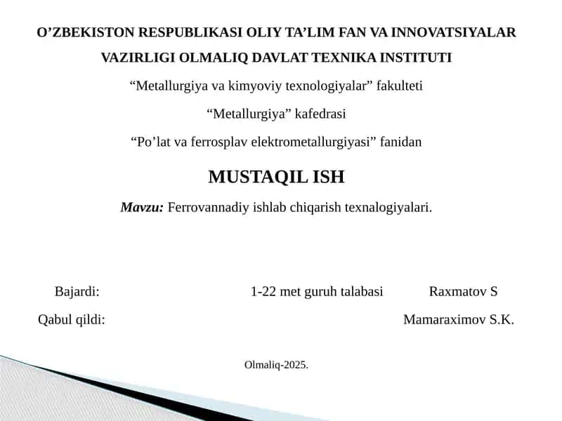 Ferrovannadiy slayd 1