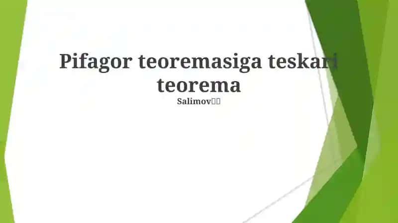 Pifagor teoremasiga teskari teorema