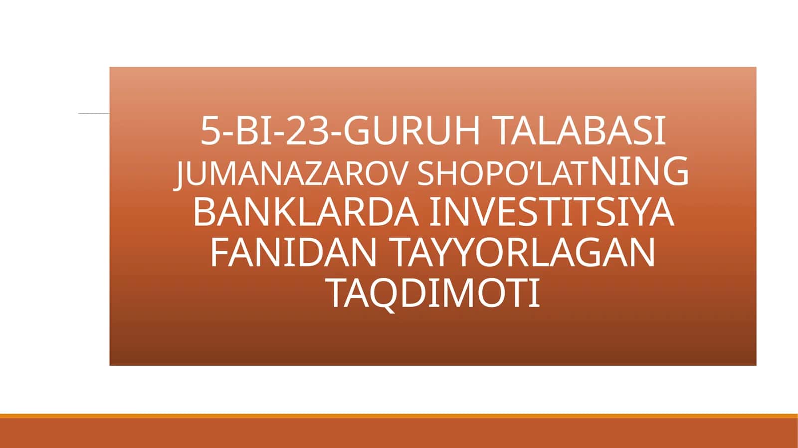 Banklarning investitsiya  faoliyatida kapital qurilish 1