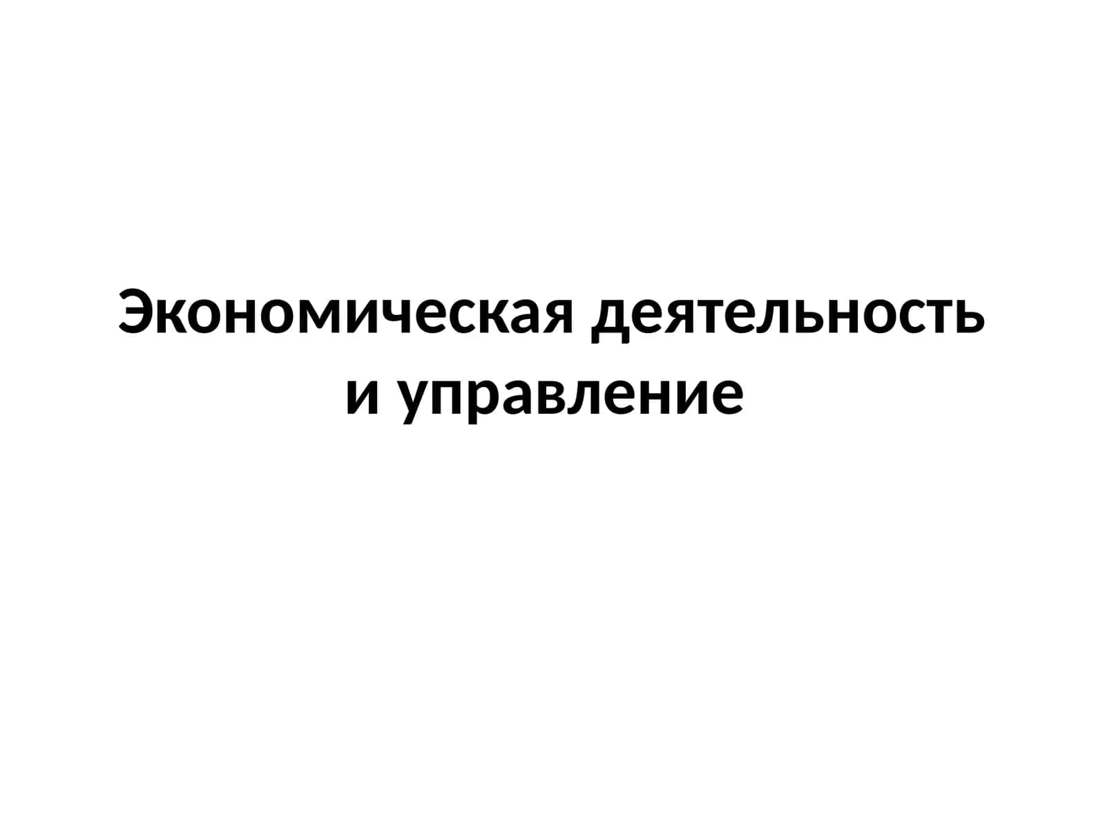 Экономическая деятельность и управление 1