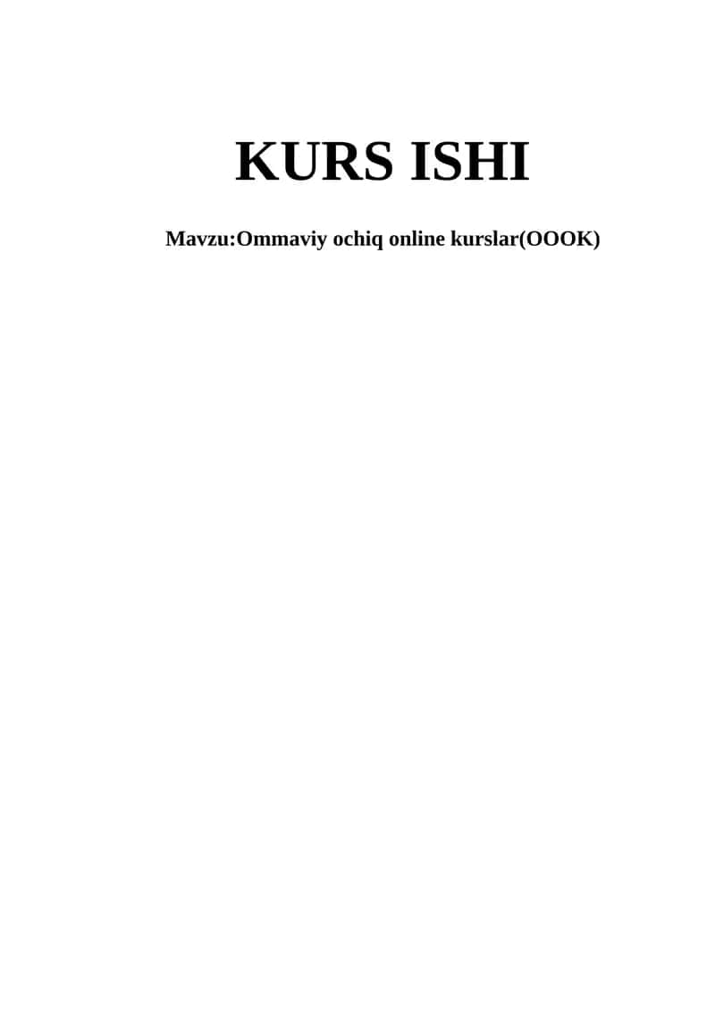 Ommaviy ochiq online kurslar 1