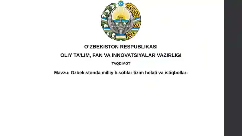 O'zbekistonda Milliy Hisoblar Tizimi