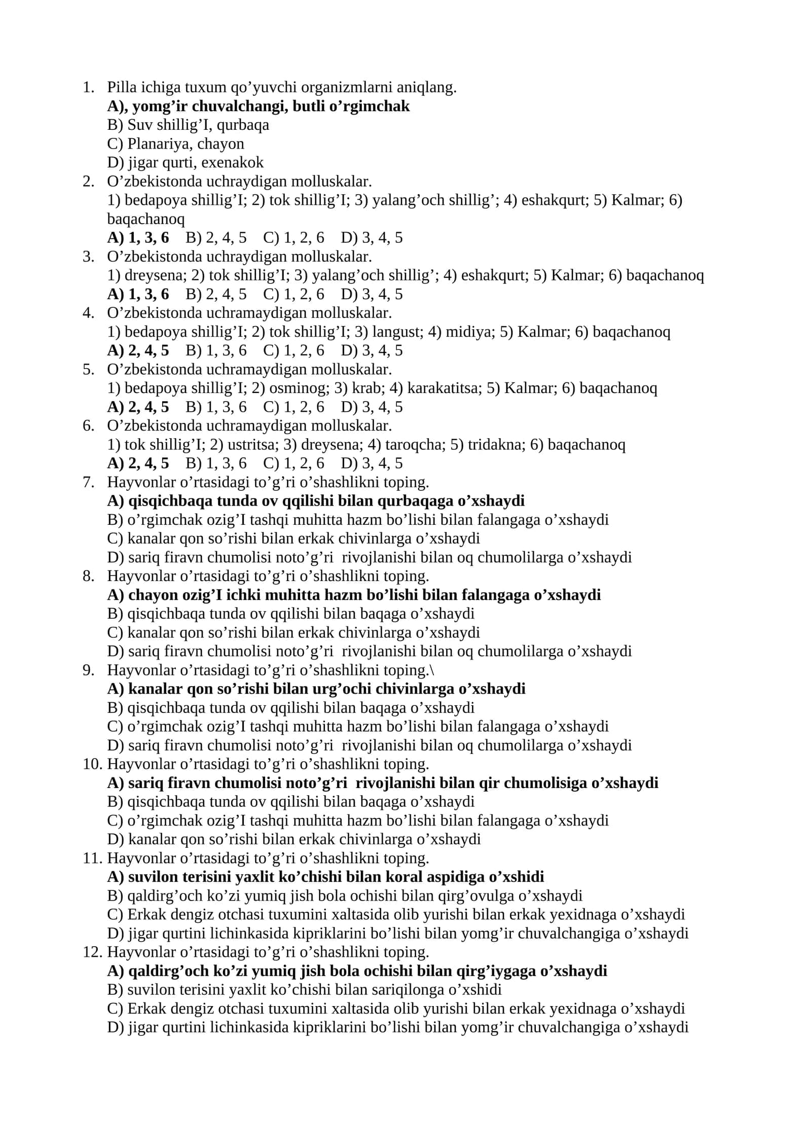 O’zbekistonda uchraydigan molluskalar 1