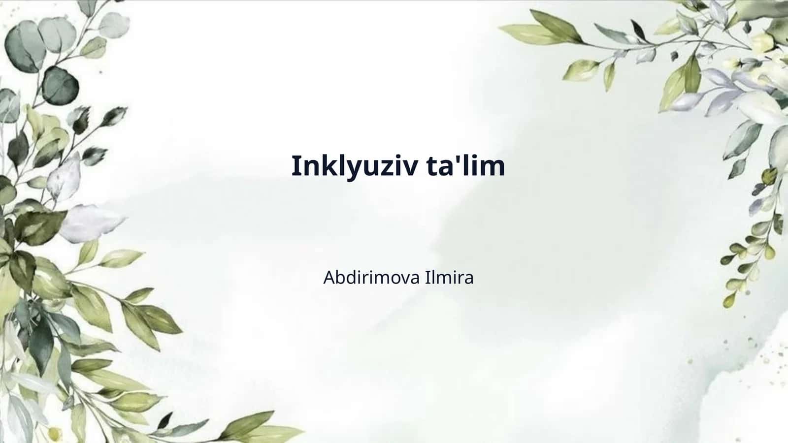 Inklyuziv ta'lim 1