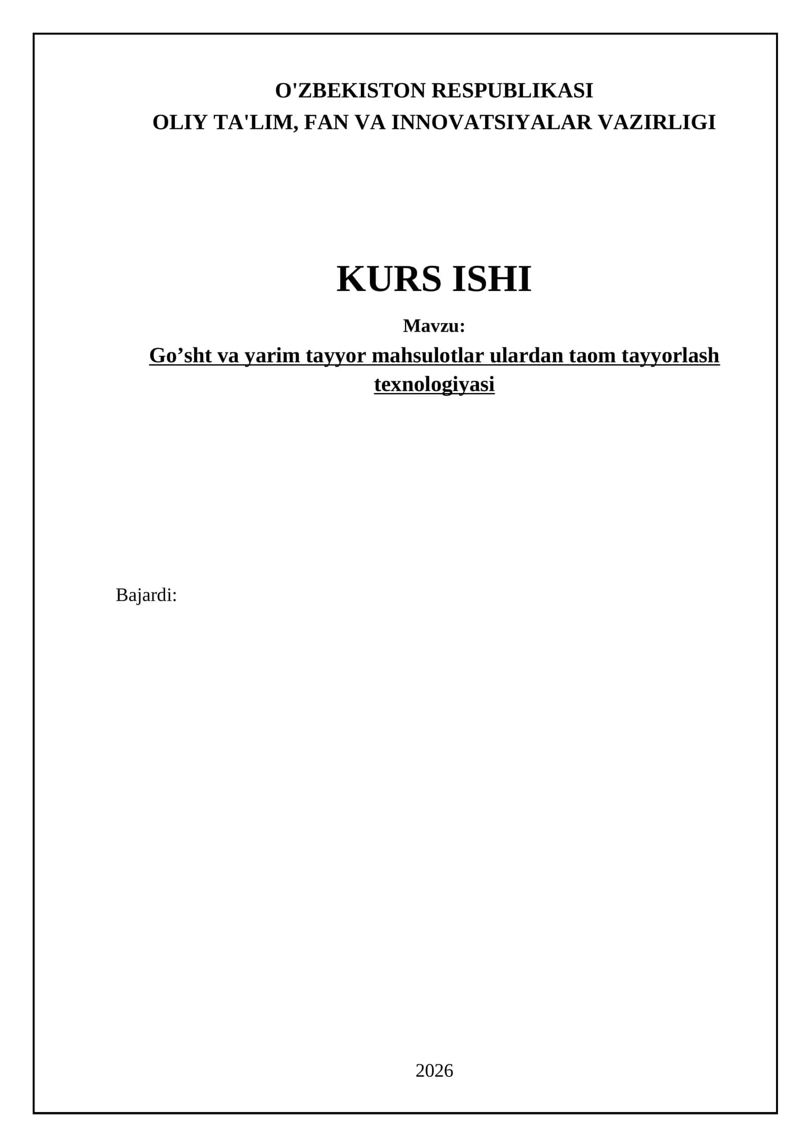 Go’sht va yarim tayyor mahsulotlar ulardan taom tayyorlash texnologiyasi 1