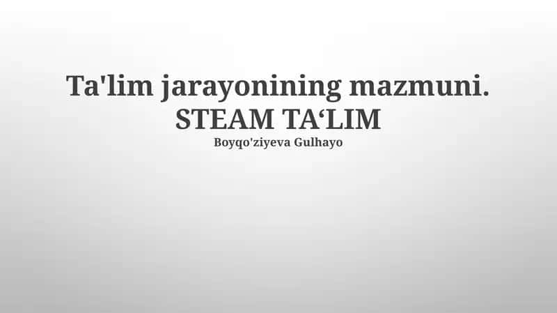 STEAM TA‘LIM 1