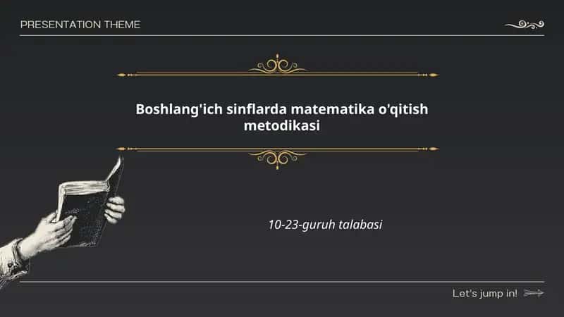Boshlang'ich sinflarda matematika o'qitish metodikasi 1