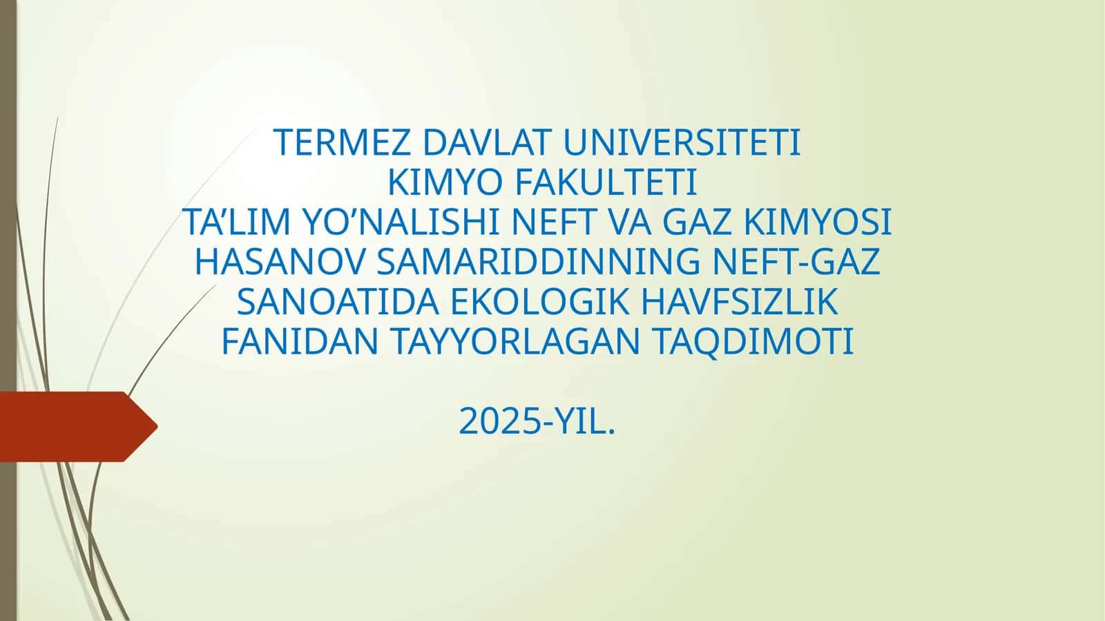 NEFT-GAZ SANOATIDA EKOLOGIK HAVFSIZLIK 1