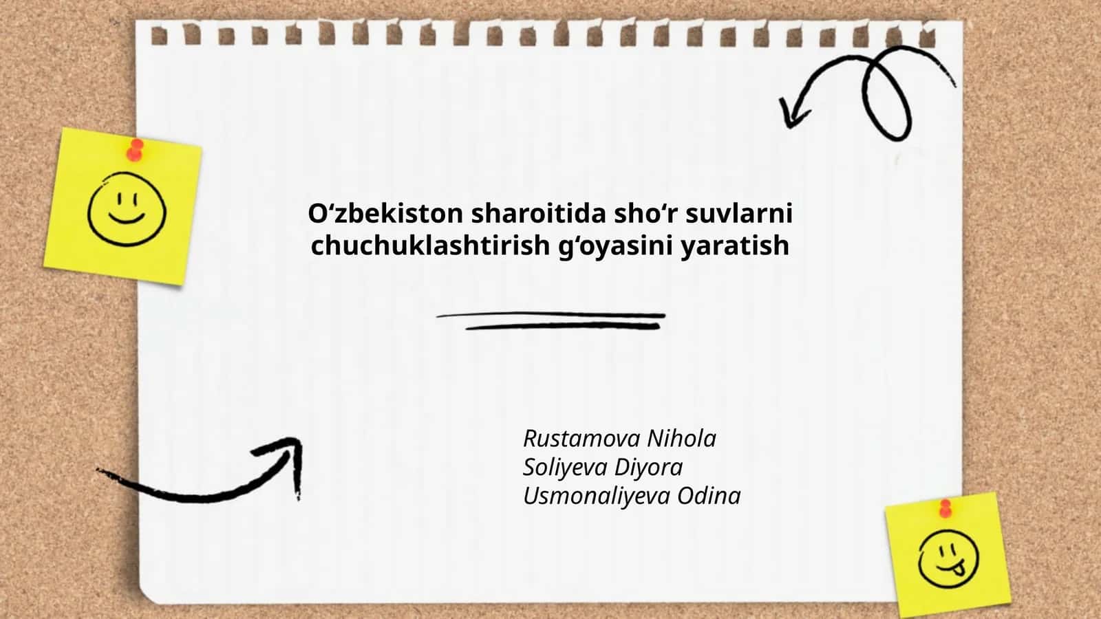 Sho‘r Suvlarni Chuchuklashtirish G‘oyasi 1