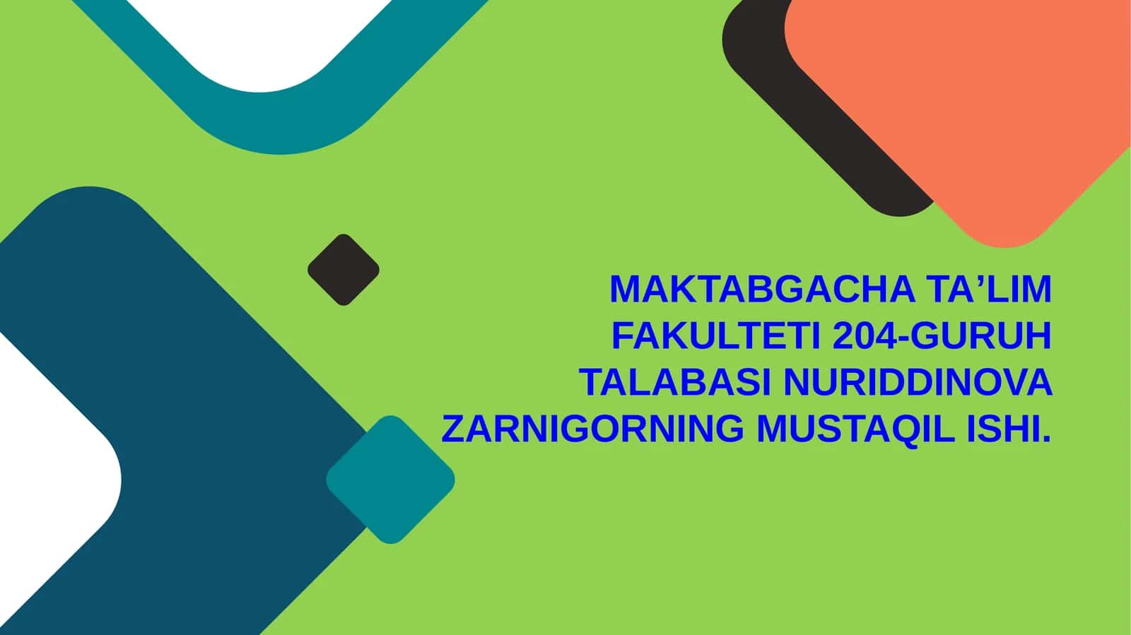 Rivojlanish markazlari 1