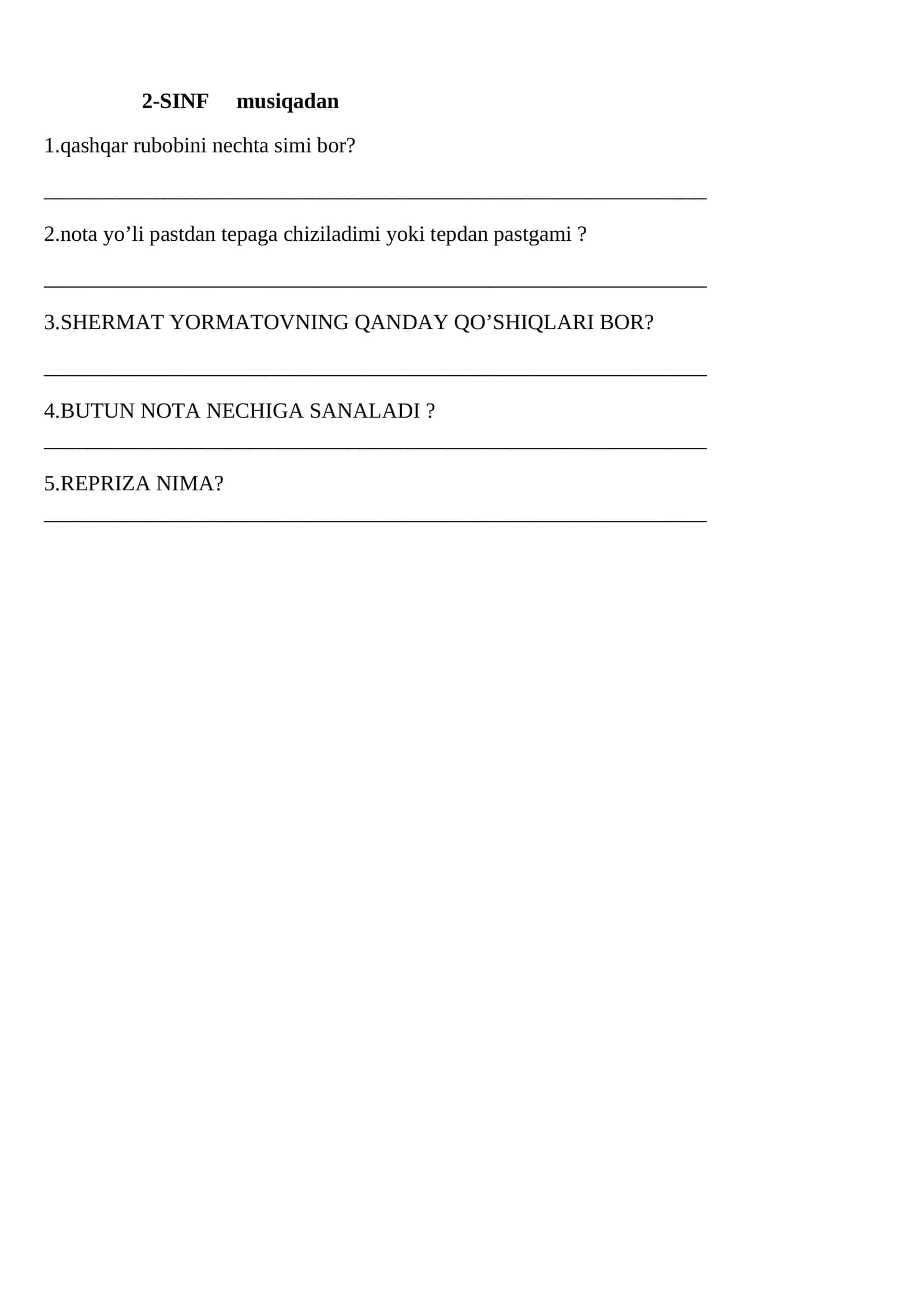 2-SINF musiqadan 1