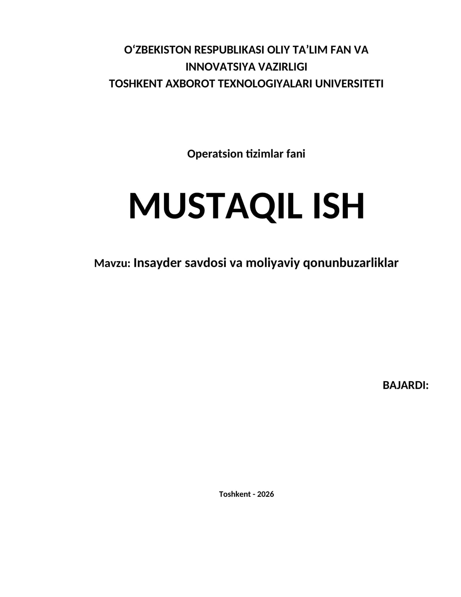 Insayder savdosi va moliyaviy qonunbuzarliklar 1
