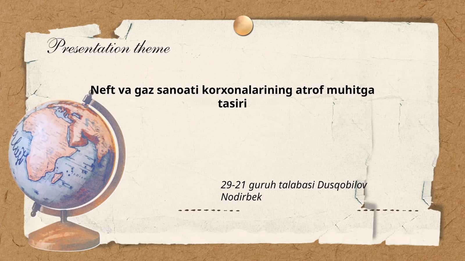 Neft va gaz sanoati korxonalarining atrof muhitga tasiri 1