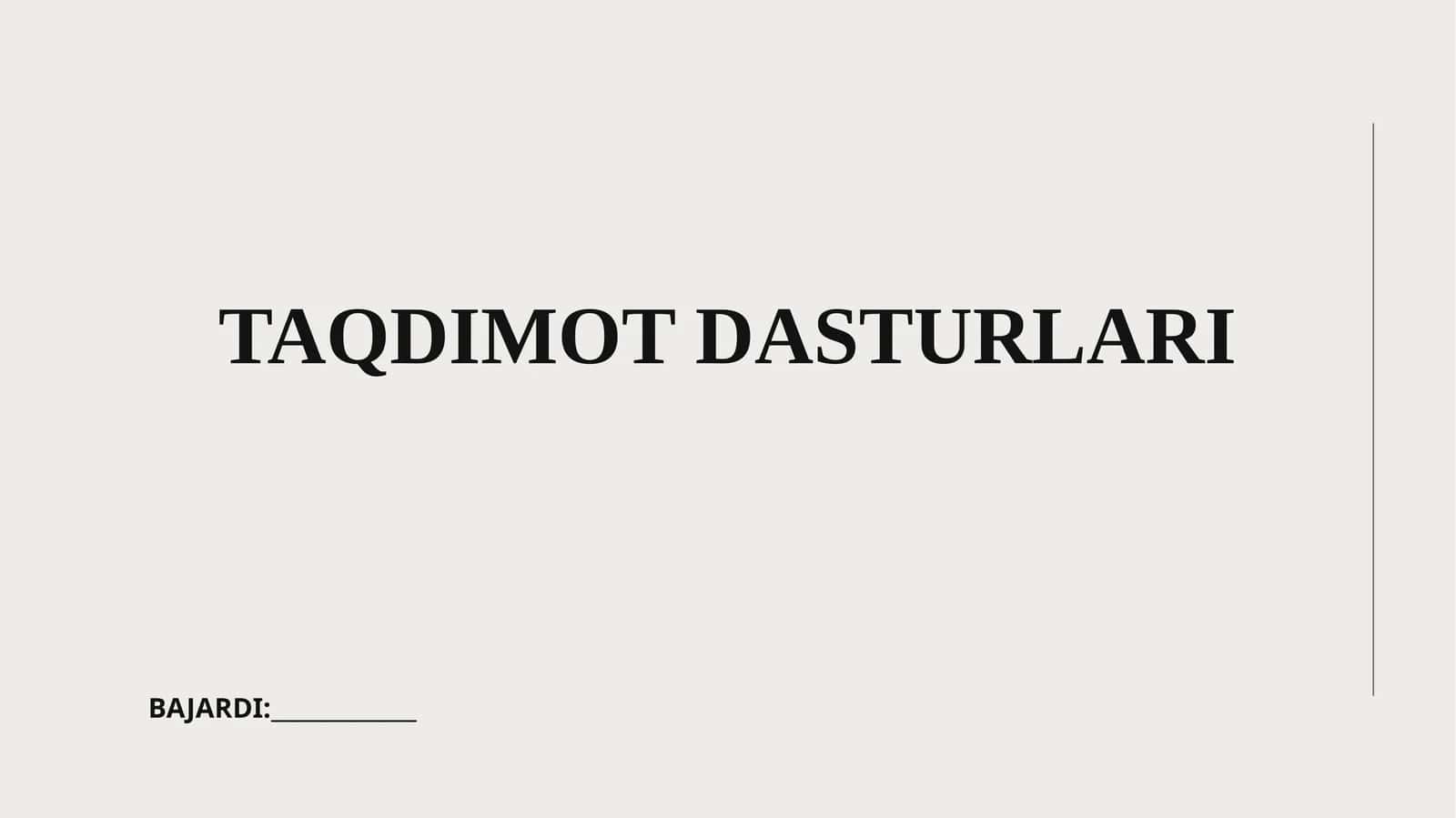 Taqdimot Dasturlari 1